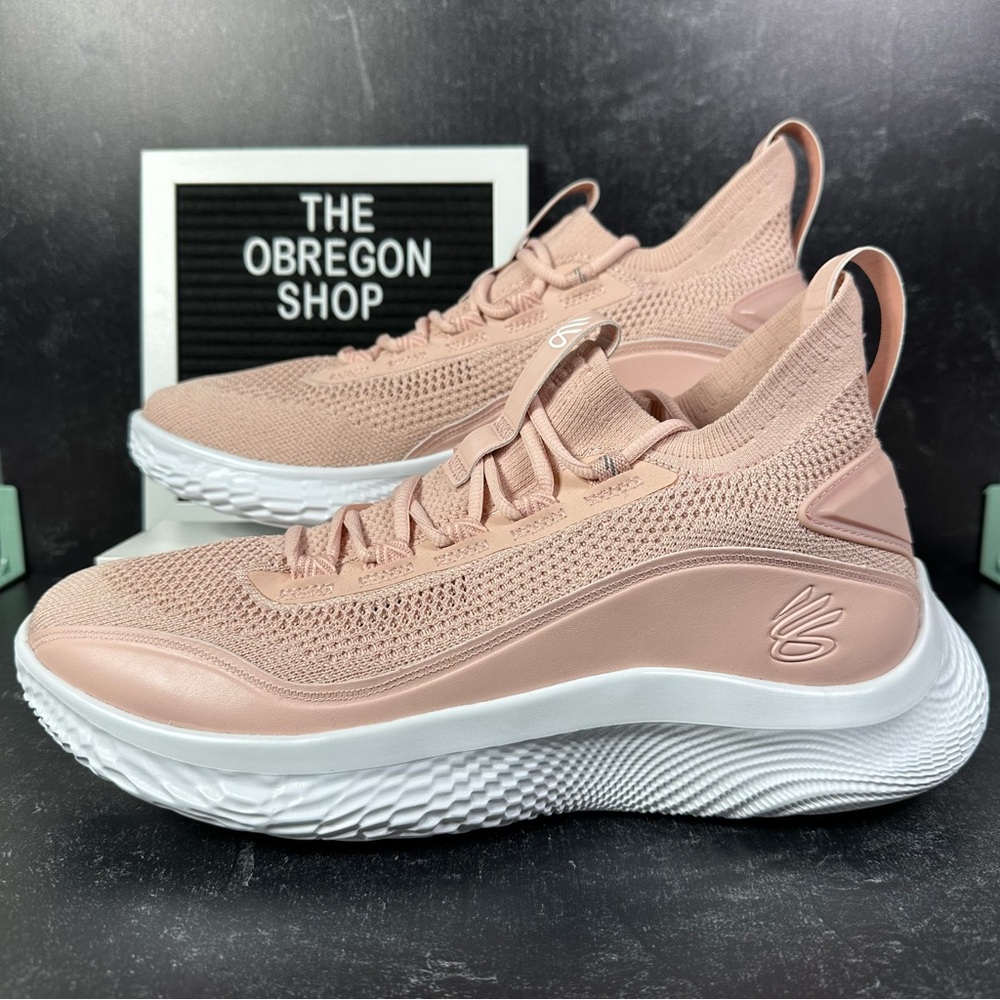 CURRY FLOW 8 CLASS Y MENS BASKETBALL SHOES SIZE 12 BLUSH KNIT PINK WHITE NEW